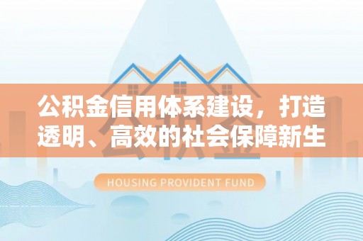 博乐公积金信用体系建设，打造透明、高效的社会保障新生态